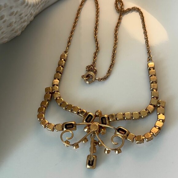 VINTAGE RHINESTONE NECKLACE - Picture 6 of 7